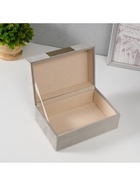 УЦЕНКА Шкатулка для украшений «Блок», текстиль, серая, 12.2×18×8.2 см 10888365