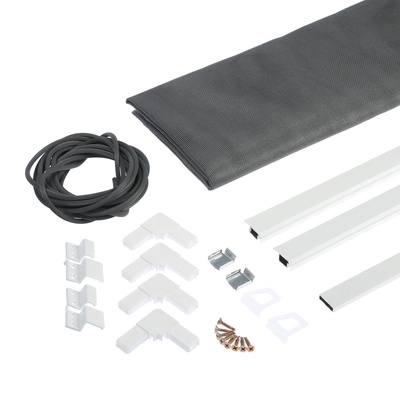 Москитная сетка на окна ТУНДРА для сам. сборки, до 2 м, сетка 1.2×1.4 м, профиль 2×2 м, белый