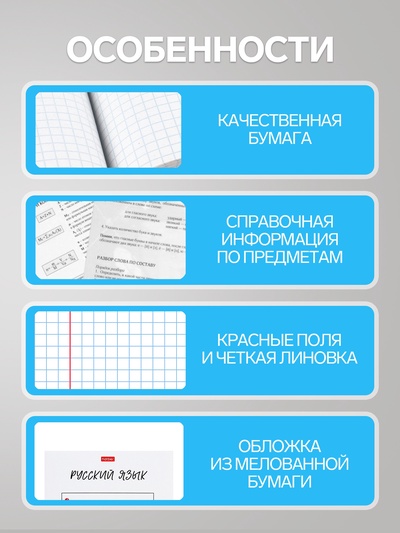 Набор предметных тетрадей Hatber «Приключения кота Пирожка», 12 предметов, 48 листов, со справочным материалом, обложка из мелованной бумаги