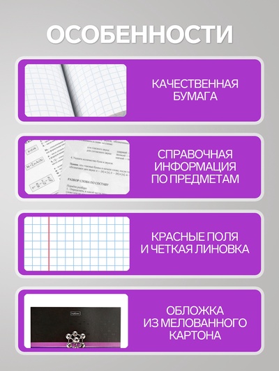 Предметная тетрадь по химии Hatber «Гармония», 48 листов, в клетку, со справочным материалом, обложка из мелованного картона