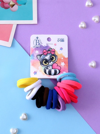 Резинки для волос Выбражулька «Енотик», набор 20 шт., сердце, 2.5 см, МИКС