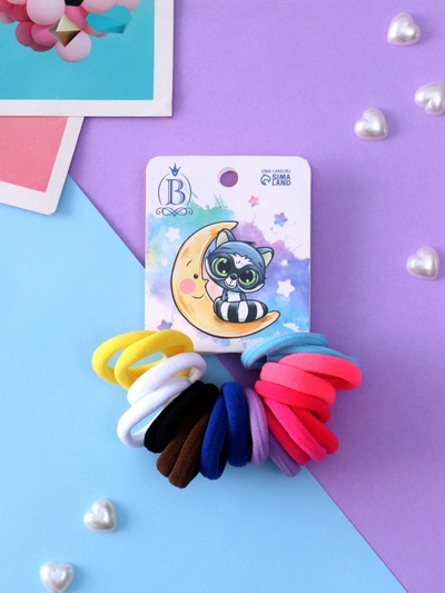 Резинки для волос Выбражулька «Енотик», набор 20 шт., месяц, 2.5 см, МИКС