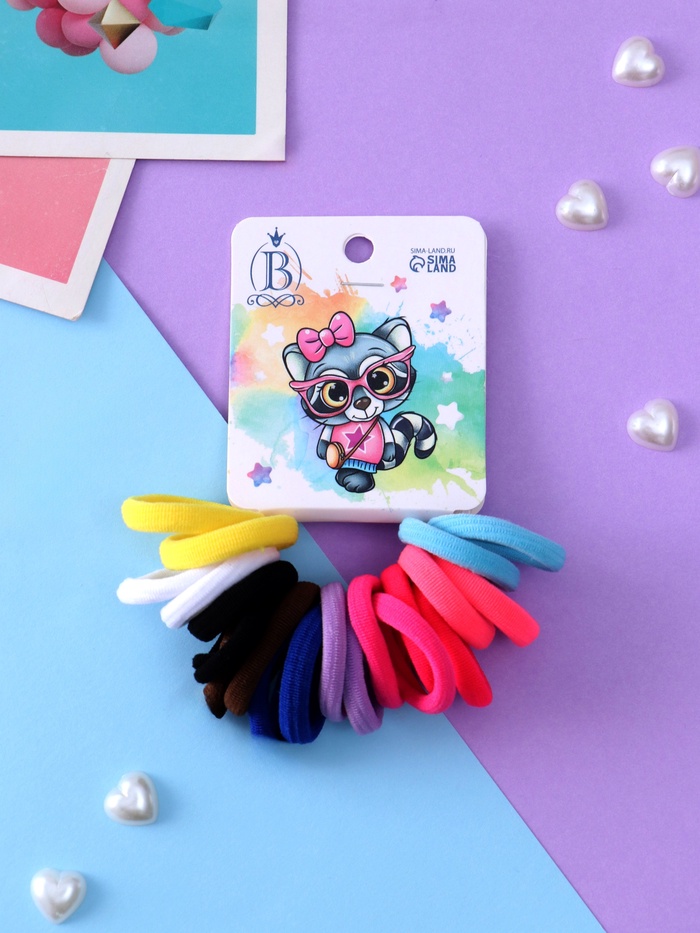 Резинки для волос Выбражулька «Енотик», набор 20 шт., 2.5 см, МИКС - Фото 1