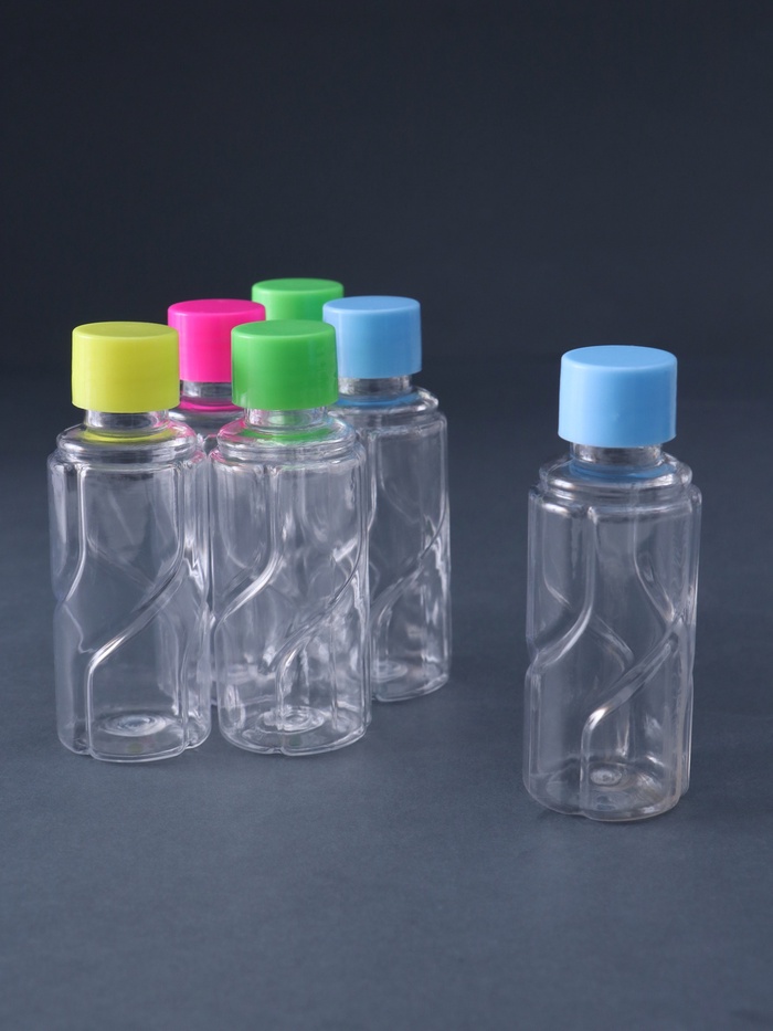 Баночка для хранения декора, пластик «Бутылочка волна», 50 мл, набор 6 шт., 3.3×3.3×8.2 см