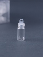 Баночка для хранения с пробкой и петелькой, стекло, для творчества и декора, 1.5 мл, набор 100 шт., 1.1×1.1×2.2 см - Фото 1