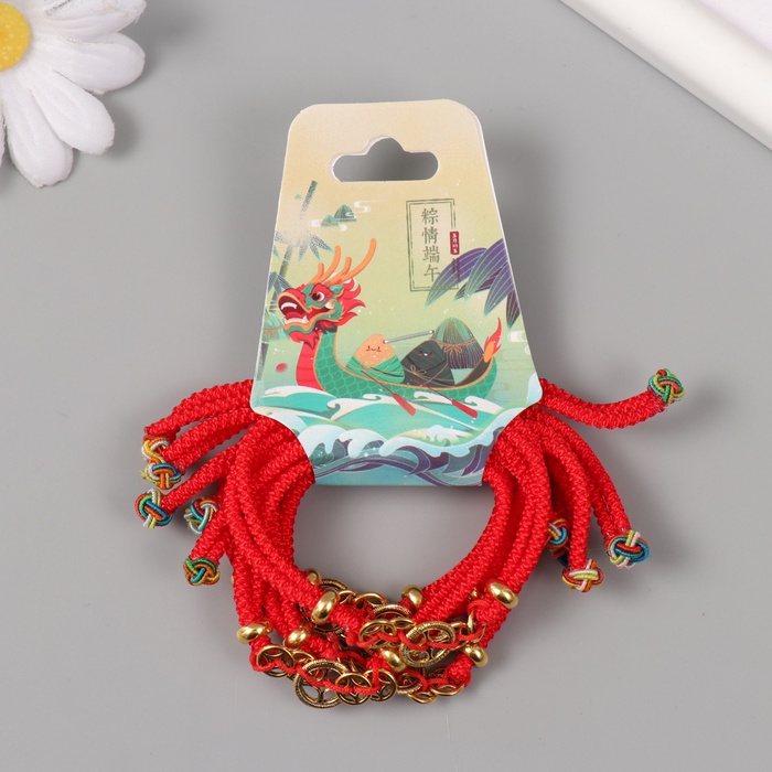 Браслет-талисман фэншуй «Монетки», набор 5 шт., регулируемая длина - Фото 1