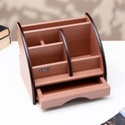 УЦЕНКА Органайзер 5 секций, 1 выдвижной ящик, серия Ясень шимо темный с кантом темным, 16×20.5 - Фото 4