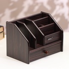 УЦЕНКА Органайзер 6 секций, ящик, дерево в полоску, 22×15×16 см - Фото 1