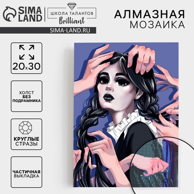УЦЕНКА Алмазная вышивка с частичным заполнением «Девушка» 20×30 см, холст