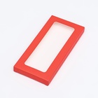 Подарочная коробка под плитку шоколада, с окном, красный, 17?8?1.4 см (комплект 4 шт) - фото 41520094