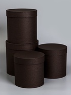 Набор круглых подарочных коробок 4 в 1 «Краски», черный, 23×23×23 - 19×19×19 см 10888985