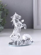 Фигурка стекло «Конь на дыбах, с бриллиантом», 8.5×6×9.5 см - фото 42076278
