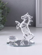 Фигурка стекло «Конь на дыбах, с бриллиантом», 8.5×6×9.5 см - фото 42076279