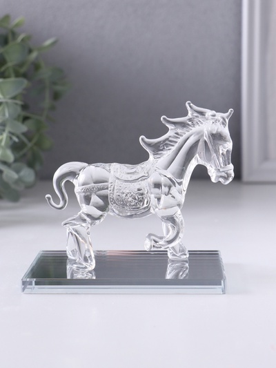Фигурка стекло «Скачущий конь», 9.5×5.8×10 см