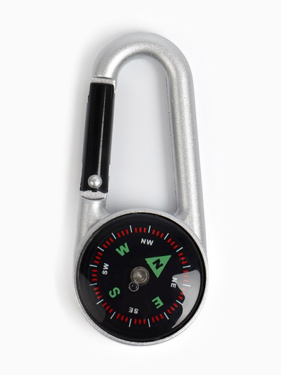 Компас с карабином C27, d=3 см, металлический