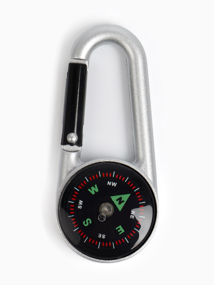 Компас с карабином C27, d=3 см, металлический - Фото 1