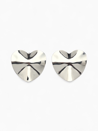 Клипсы «Тренд» сердечко, цвет серебро