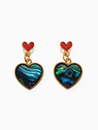 Серьги «Галиотис», сердце, зелёные в золоте - Фото 1