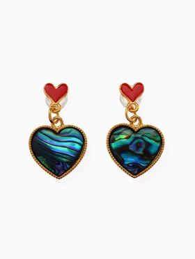 Серьги «Галиотис» сердце, зелёные в золоте