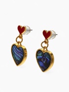 Серьги «Галиотис», сердце, зелёные в золоте - Фото 2