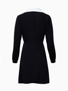 Платье мини женское с воротником MIST, размер 42, чёрное 10879444