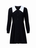 Платье мини женское с воротником MIST, размер 42, чёрное - фото 45515047