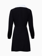 Платье мини женское с воротником MIST, размер 44, чёрное - фото 45515057