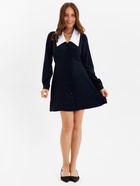 Платье мини женское с воротником MIST, размер 44, чёрное - фото 42823498