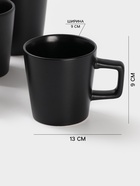 Набор кружек Доляна «Гранит», 4 шт., 340 мл, керамика, чёрный - Фото 2