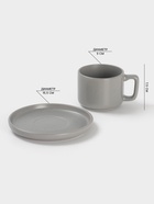 Чайная пара Доляна «Гранит», 2 предмета: чашка d=270 мл, блюдце d=15.5 см, керамика, серая - Фото 2