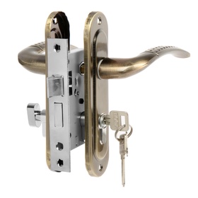 {{photo.Alt || photo.Description || 'УЦЕНКА Замок врезной LOCKLAND RD002, с ручкой, 3 ключа, цвет бронза'}}