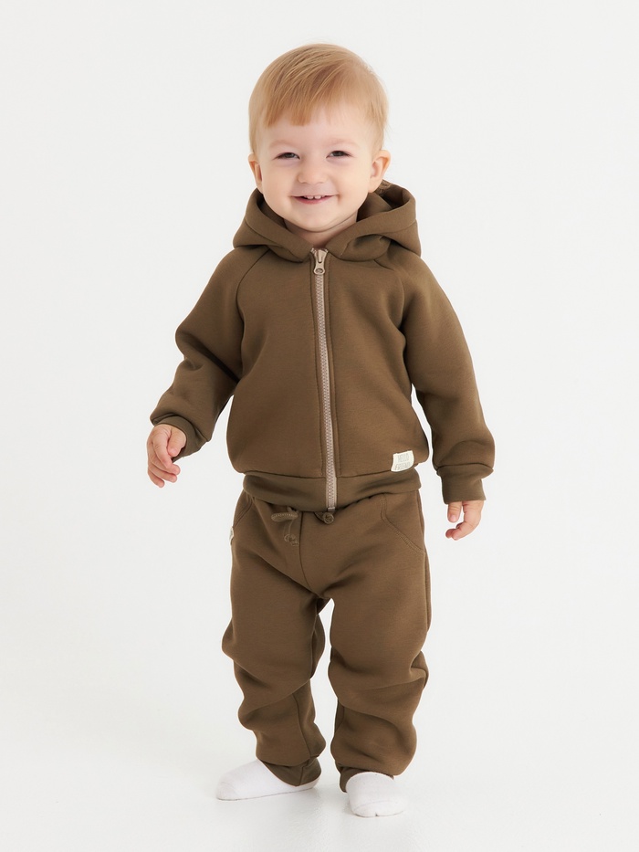 Костюм (толстовка, брюки) «Крошка Я» BASIC LINE, рост 74-80 см, кофейный - Фото 1
