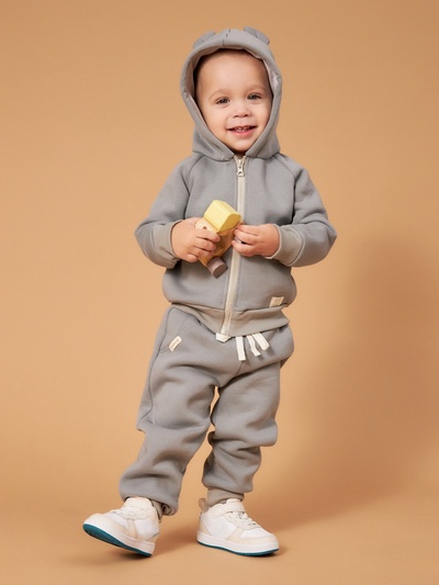 Костюм детский (толстовка, брюки) «Крошка Я» BASIC LINE, рост 80-86 см, серый