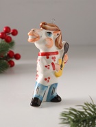 Ёлочная игрушка фарфор «Фигурка. Конь Цыган с гитарой», 11 см - Фото 3