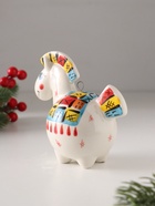 Ёлочная игрушка фарфор «Фигурка. Лошадь пэчворк», авторская роспись, 11 см - Фото 5