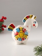 Ёлочная игрушка фарфор «Фигурка. Лошадь Солнце Лоскутное», авторская роспись, 11 см - Фото 2