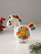 Ёлочная игрушка фарфор «Фигурка. Лошадь Солнце Лоскутное», авторская роспись, 11 см - Фото 4