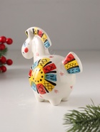 Ёлочная игрушка фарфор «Фигурка. Лошадь Солнце Лоскутное», авторская роспись, 11 см - Фото 5