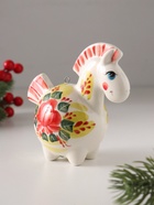 Ёлочная игрушка фарфор «Фигурка. Лошадь Цветок», авторская роспись, 11 см - Фото 3