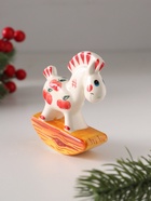 Фигурка фарфор «Качалка. Лошадка красное яблоко», 8 см - Фото 3