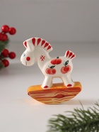 Фигурка фарфор «Качалка. Лошадка красное яблоко», 8 см - Фото 4