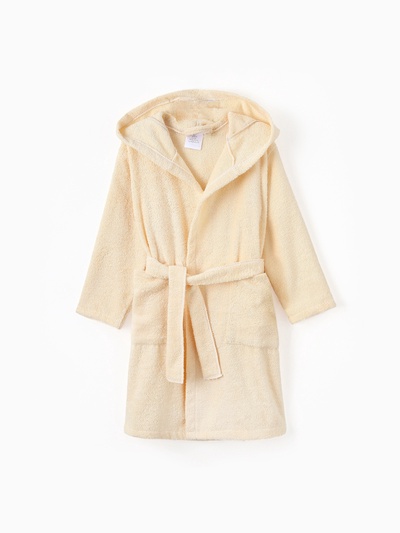 Халат махровый детский «Мишка», размер 34, 100% хлопок, бежевый
