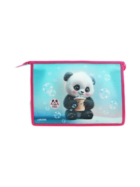 Папка для тетрадей А4, 330x230x100 мм, deVENTE "Yummy Panda", молния сверху, пластиковая, для девочки 10841178