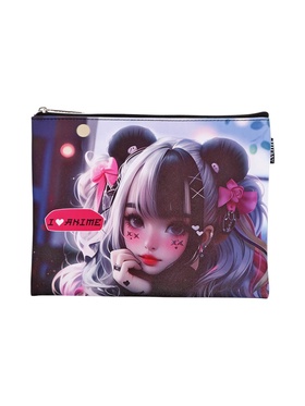 Папка для тетрадей А5, 205 х 270 мм, deVENTE "I Love Anime", молния сверху, плоская, кож.зам, для девочки 10841188