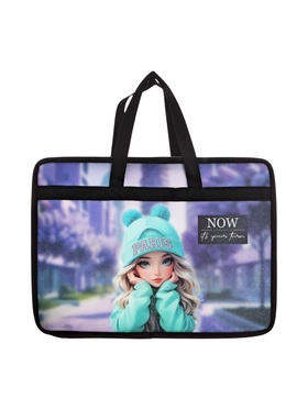 Папка с ручками А4, 100x250x340 мм, deVENTE "Paris Girl", пластик, ручки-текстиль, для деовчки 10841198