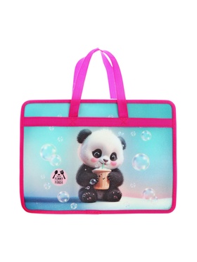 Папка с ручками А4, 100x250x340 мм, deVENTE "Yummy Panda", пластик, ручки-текстиль, для деовчки 10841199