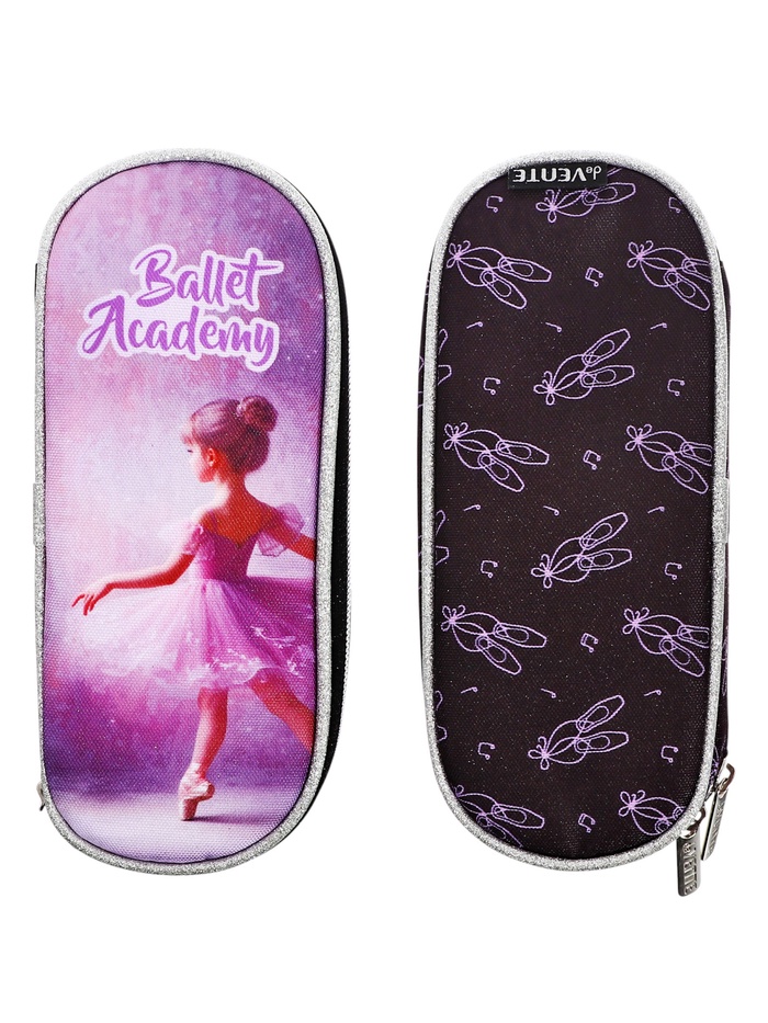 Пенал - футляр deVENTE Ballet Academy, 80×210×50 мм, мягкий, на молнии, 1 отделение, текстиль, чёрно-розовый - Фото 1