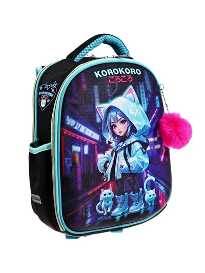 Рюкзак каркасный 35×27×13 см, deVENTE Junior 14L Korokoro, + брелок, для девочки