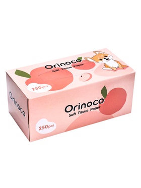 Салфетки бумажные в коробке Orinoco "Персик", 250 шт. 10882282