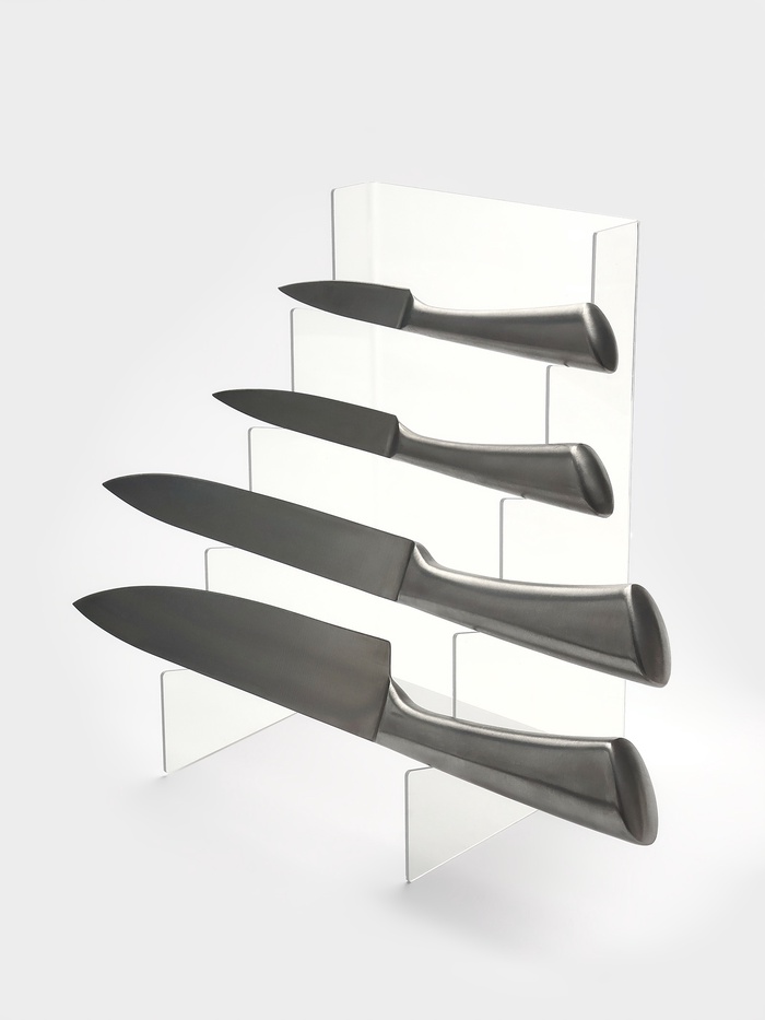 Подставка под ножи 15×15×25 см, 4 места, оргстекло 2 мм, прозрачный - Фото 1